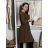 Šaty elegantný dlhý rukáv dámska (S/M ONE SIZE) TALIANSKA MÓDA IMM23M6062/DUR S/M/L petrolejová