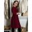Šaty elegantní dlouhý rukáv dámská (S/M ONE SIZE) ITALSKÁ MÓDA IMM23M6062/DUR S/M/L vínová