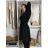 Šaty elegantní dlouhý rukáv dámská (S/M ONE SIZE) ITALSKÁ MÓDA IMM23M6062/DUR S/M/L Černá