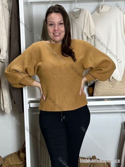 Svetr nabíraný dlouhý rukáv dámský DIARA (S/M/L ONE SIZE) ITALSKÁ MÓDA IMSM251136/DU
