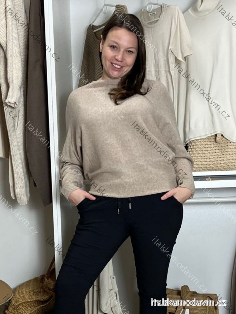 Svetr úpletový dlouhý rukáv dámský KLARA (M/L/XL ONE SIZE) ITALSKÁ MÓDA IMSM251144/DU