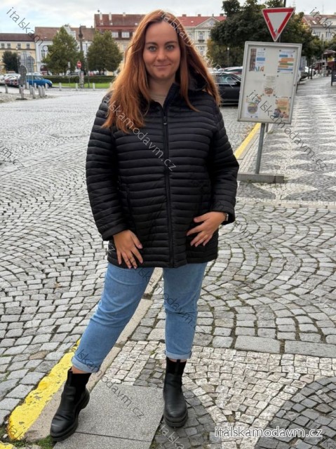 Bunda prošívaná podzimní jarní nadrozměr (54-62) LIBLAND LIB22LD-7470PLUS Černá 58
