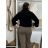 Kabátek teplý dlouhý rukáv dámský DANA (S/M/L ONE SIZE) ITALSKÁ MÓDA IMD25183/DU S/M/L Černá