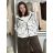 Mikina oversize na zip s kapucí dlouhý rukáv dámská WRITE (M/L/XL ONE SIZE) ITALSKÁ MÓDA IMPOZ25JSD-16583