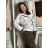 Mikina oversize na zip s kapucí dlouhý rukáv dámská WRITE (M/L/XL ONE SIZE) ITALSKÁ MÓDA IMPOZ25JSD-16583