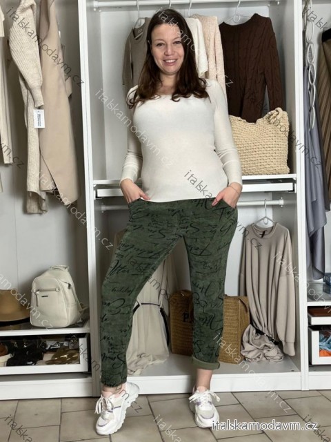 Nohavice/Tepláky dlhé dámske WRITE  (S/M/L ONE SIZE) IMPOZ25JSD-7859/DU S/M/L zelená khaki