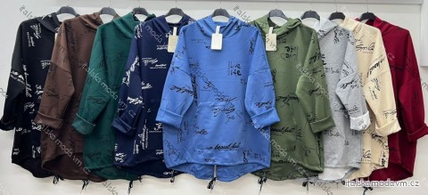 Mikina slabá dlouhý rukáv MASELKO dámská nadrozměr (54/56/58 ONE SIZE) ITALSKÁ MÓDA IM425635