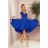Šaty elegantní společenské krátké s krátkým rukávem PATRICIA (S- 3XL) polská móda NMC-300-3/DU modrá královská S