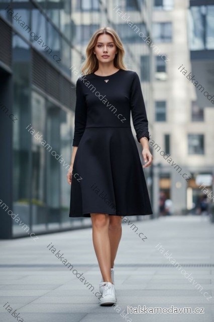 Šaty teplé dlouhý rukáv dámské (S/M/L ONE SIZE) ITALSKÁ MÓDA IMD25241