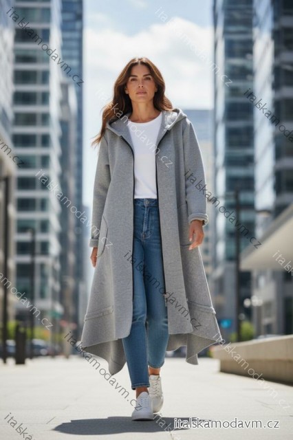 Mikina prodloužená teplá oversize dlouhý rukáv dámská nadrozměr (48/50/52 ONE SIZE) ITALSKÁ MÓDA IMD25254