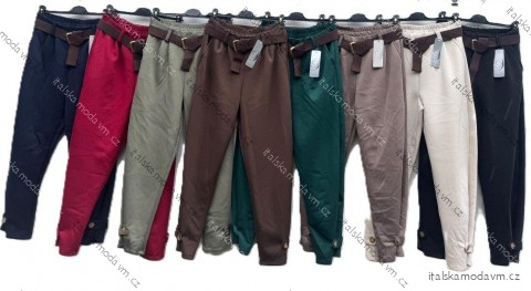 Kalhoty elegantní s páskem dámské (S/M/L ONE SIZE) ITALSKÁ MÓDA IMD25264