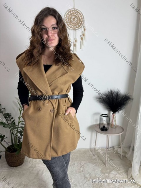 Vesta s páskem bez rukávu dámská KLARA (M/L/XL ONE SIZE) ITALSKÁ MODA IMWKA251112/DUR