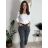 Rifle jeans s páskem  MOM FIT dámske nadrozměr (M-3XL) MOON GIRL MA525KF520-6/DUR šedá 3XL
