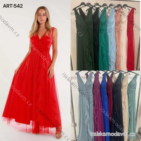 Šaty dlouhé společenské nad ramínka dámské (S/M/L ONE SIZE) ITALSKÁ MÓDA IMC25487