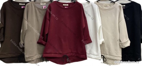 Mikina teplá dlouhý rukáv dámská nadrozměr (48/50/52 ONE SIZE) ITALSKÁ MÓDA IMC25491