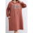 Šaty oversize mikinové s kapucí dlouhý rukáv dámské (S/M/L ONE SIZE) ITALSKÁ MÓDA IMPLI2521809