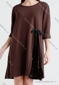 Šaty dlouhý rukáv dámské (S/M/L ONE SIZE) ITALSKÁ MÓDA IMPLI2507350