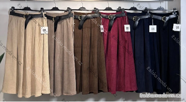 Sukně dlouhá s páskem dámská (S/M/L ONE SIZE) ITALSKÁ MÓDA IMPLI258011