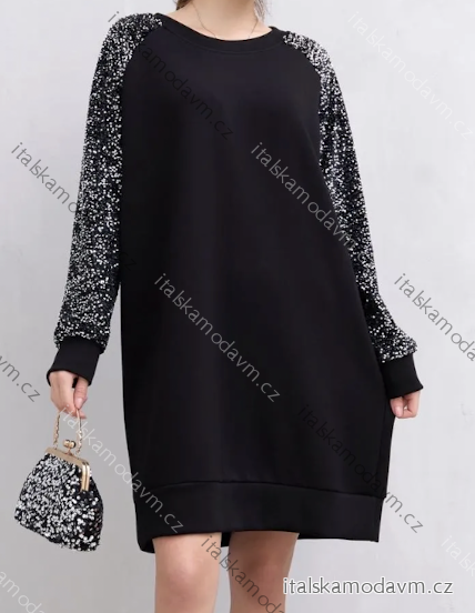 Šaty dlouhý rukáv dámské (S/M/L ONE SIZE) ITALSKÁ MÓDA IMPLI258006