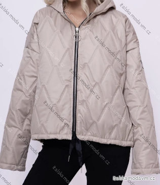 Bunda s kapucí dlouhý rukáv dámská (S/M/L ONE SIZE) ITALSKÁ MÓDA IMPLI2550961