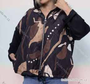 Bunda krátká s kapucí dlouhý rukáv dámská (S/M/L ONE SIZE) ITALSKÁ MÓDA IMPLI2550875-51875