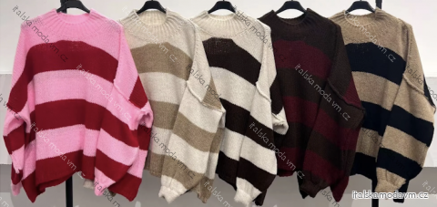 Svetr dlouhý rukáv dámský (S/M/L ONE SIZE) ITALSKÁ MÓDA IMPLI2531150