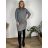 Šaty úpletové teplé s rolákom dlhý rukáv dámske JANE(M/L/XL ONE SIZE) TALIANSKA MÓDA IM425646/DUR M/L/XL čierna