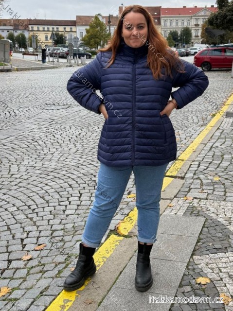 Bunda prošívaná podzimní jarní nadrozměr (54-62) LIBLAND LIB25LD-7473-PLUS/DUR 58 modrá