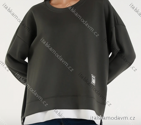Mikina oversize dlouhý rukáv dámská (S/M/L ONE SIZE) ITALSKÁ MÓDA IMPLI2507219