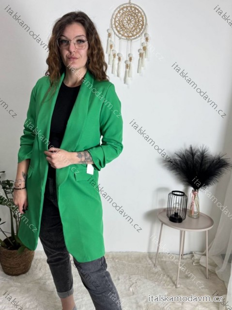 Sako dlouhý rukáv dámské (S/M/L ONE SIZE) ITALSKá MóDA IMC24081/DUR zelená S/M/L