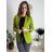 Sako elegantný dlhý rukáv dámske (S/M ONE SIZE) TALIANSKA MÓDA IMPLI228760/DU zelená limetková S/M/L