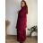 Cardigan s kapsami dlouhý rukáv dámský nadrozměr GITA (46/48/50 ONE SIZE) ITALSKÁ MÓDA IMC25337/DUR 46/48/50 vínová