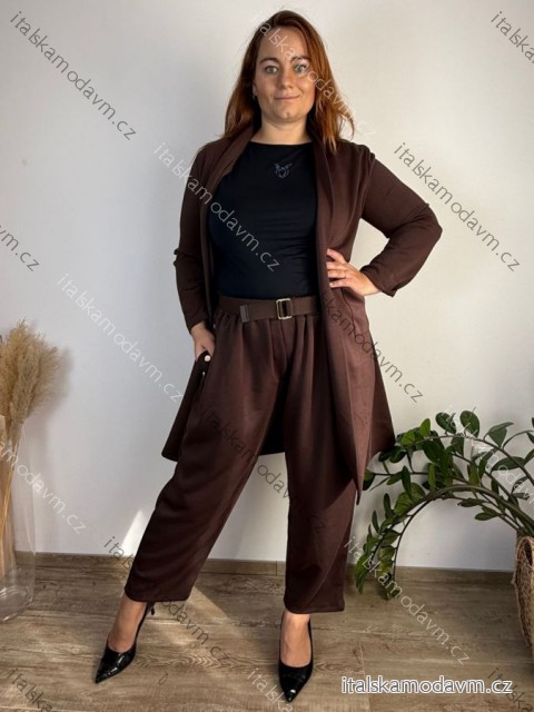 Cardigan s kapsami dlouhý rukáv dámský nadrozměr GITA (46/48/50 ONE SIZE) ITALSKÁ MÓDA IMC25337/DUR