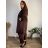Cardigan s kapsami dlouhý rukáv dámský nadrozměr GITA (46/48/50 ONE SIZE) ITALSKÁ MÓDA IMC25337/DUR 46/48/50 vínová