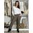 Kalhoty strečové mačkáče zateplené dlouhé dámské PANTALONE (S/M/L ONE SIZE) ITALSKÁ MÓDA IMPOZ25OL-5591/DUR ornažová cihlová S/M/L
