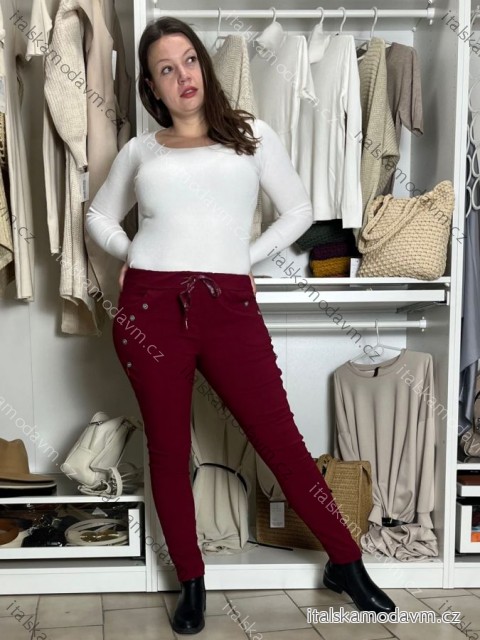 Kalhoty strečové dámské LINDA (S/M/L ONE SIZE) ITALSKÁ MÓDA IM4251163/DUR