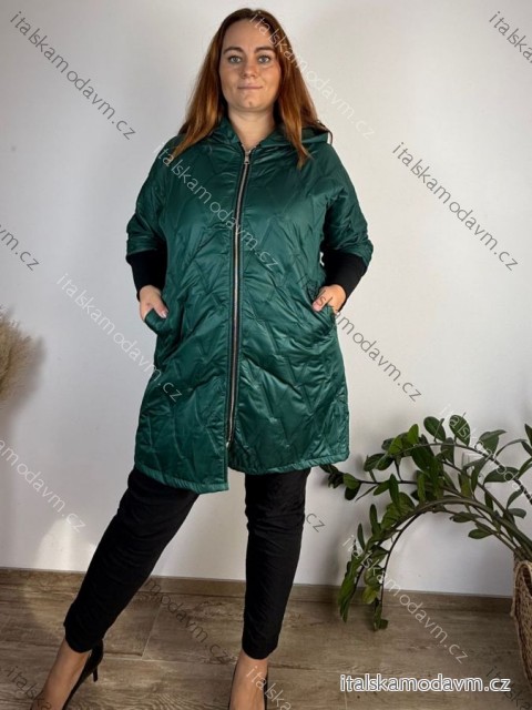 Bunda slabá prešívaná oversize dlhý rukáv dámska nadrozmer DANNA (52/54/56 ONE SIZE) TALIANSKA MÓDA IM425664