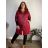 Bunda slabá prošívaná oversize dlouhý rukáv dámská nadrozměr DANNA (52/54/56 ONE SIZE) ITALSKÁ MÓDA IM425664/DUR 52/54/56 vínová