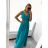 Šaty elegantní společenské dlouhé na ramínka dámské Patricie (XS/S/M/L ONE SIZE) ITALSKÁ MÓDA IM322045/DUR mintová M/L