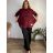 Tunika teplá dlouhý rukáv dámská nadrozměr MAJA (52/54/56 ONE SIZE) ITALSKÁ MÓDA IMC25469/DUR 52/54/56 vínová