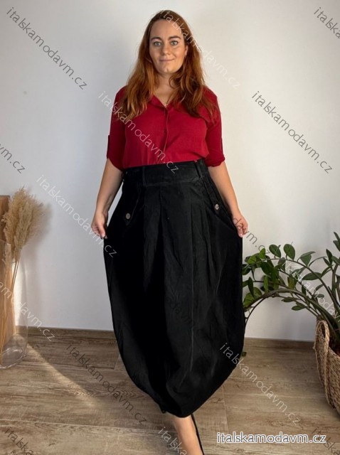 Sukně s páskem manžestrová dámská MONA (42/44/46 ONE SIZE) ITALSKá MóDA IMSM251161/DUR 42/44/46 Černá