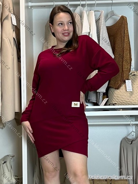 Šaty úpletové dlouhý rukáv dámské MARIA (S/M/L ONE SIZE) ITALSKÁ MÓDA IMD25169/DUR