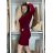 Šaty úpletové dlouhý rukáv dámské MARIA (S/M/L ONE SIZE) ITALSKÁ MÓDA IMD25169/DUR S/M/L vínová