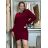 Šaty úpletové dlouhý rukáv dámské MARIA (S/M/L ONE SIZE) ITALSKÁ MÓDA IMD25169/DUR S/M/L vínová