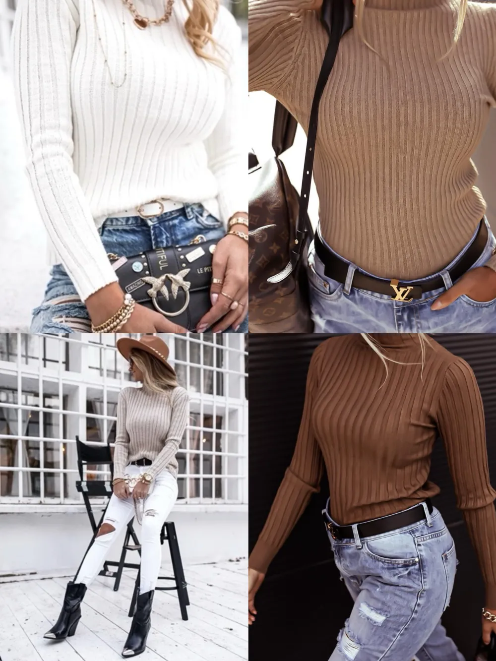 Svetr úpletový s rolákem dlouhý rukáv dámský (S/M/L ONE SIZE) ITALSKÁ MÓDA IMPLI252322