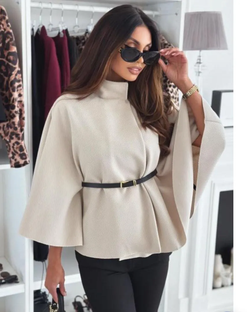 Kabátek teplý dlouhý rukáv dámský (S/M/L ONE SIZE) ITALSKÁ MÓDA IMPLI2516735