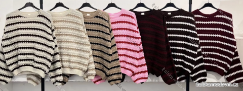 Svetr dlouhý rukáv dámský (S/M/L ONE SIZE) ITALSKÁ MÓDA IMPLI2533752