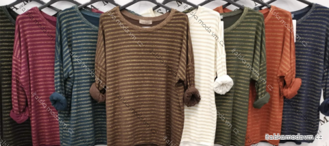 Tunika dlouhý rukáv dámská (S/M/L ONE SIZE) ITALSKÁ MÓDA IMPLI2528836