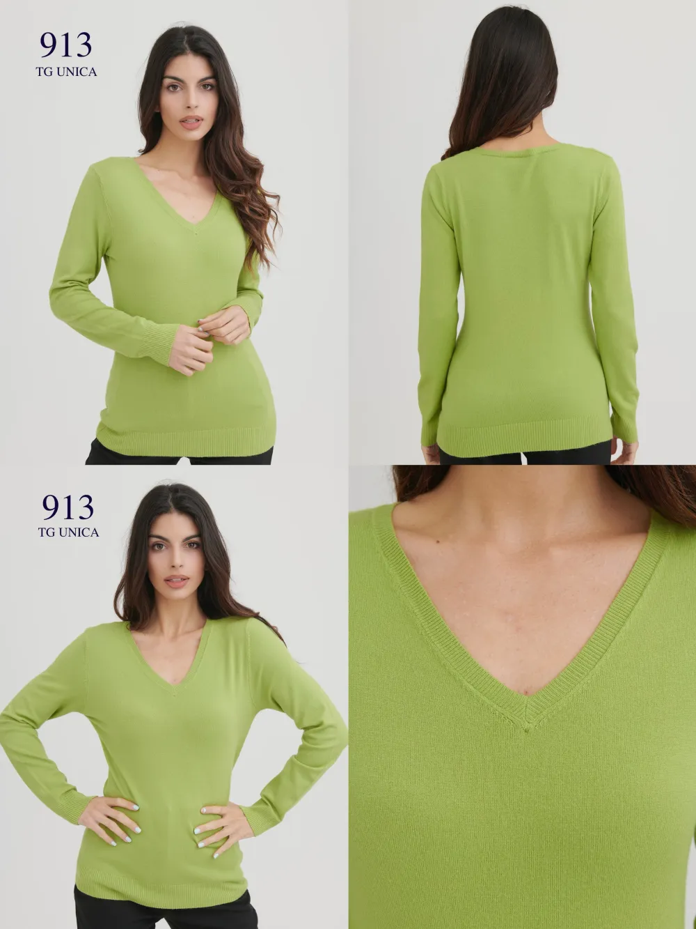 Svetr tenký dlouhý rukáv dámský (S/M/L ONE SIZE) ITALSKÁ MÓDA IMPLI25913