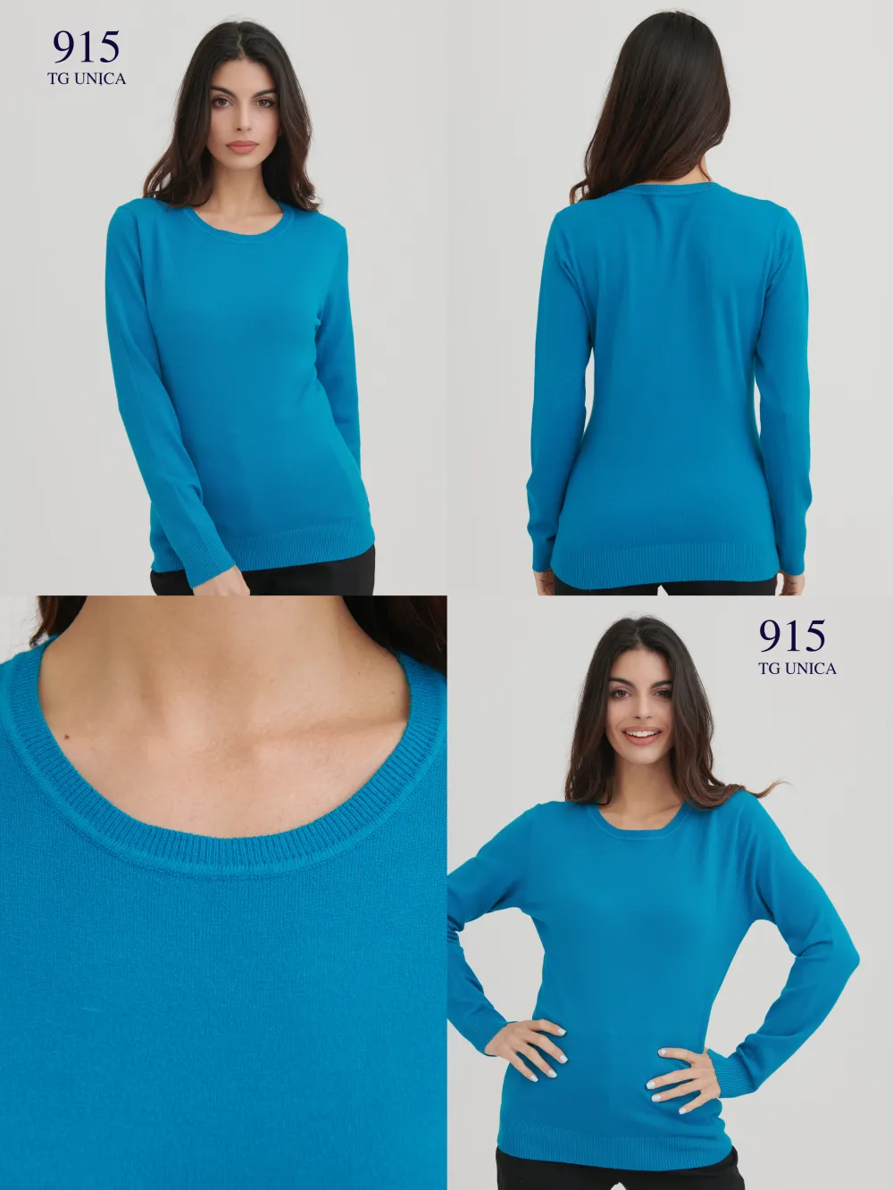 Svetr tenký dlouhý rukáv dámský (S/M/L ONE SIZE) ITALSKÁ MÓDA IMPLI25915